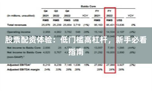 股票配资体验:低门槛高杠杆,新手必看指南